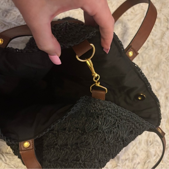 Black Boho Woven Shoulder Bag - Picture 4 of 6